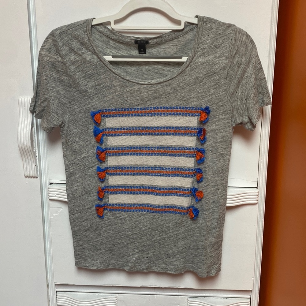 Women’s/kids top! Orange, blue, white, and grey!